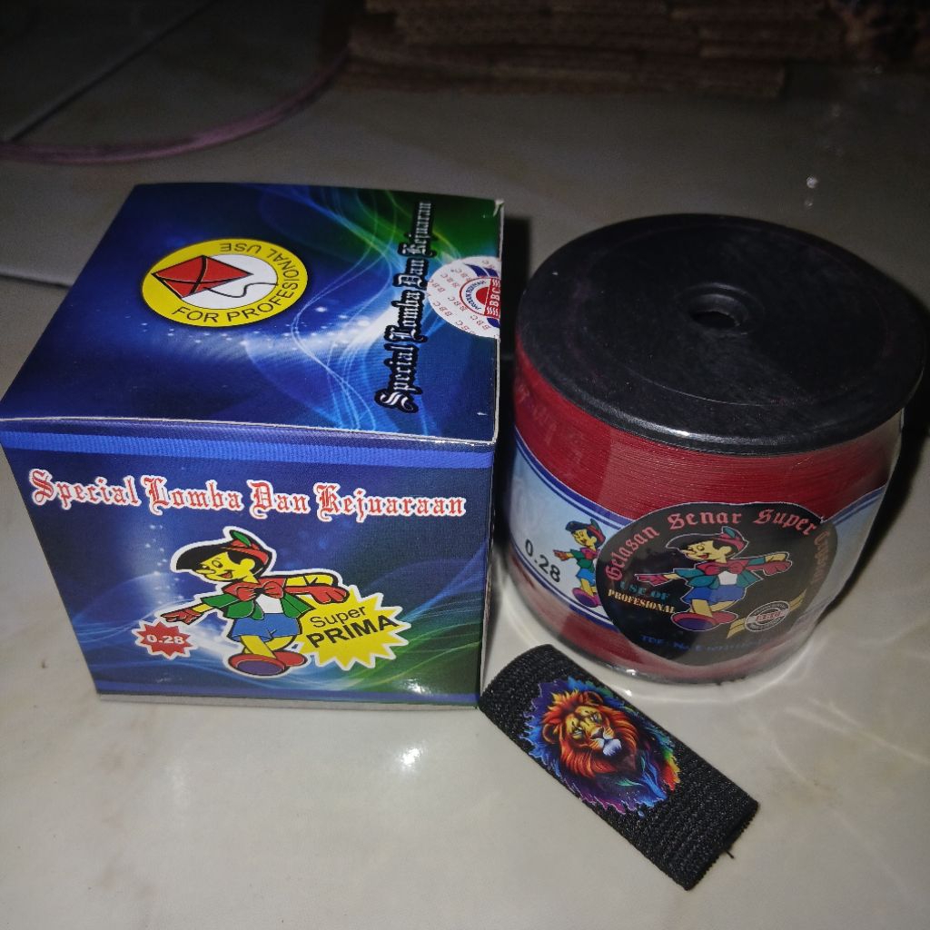 senar gelasan pinokio jumbo 3000yard 0.28 box + free pelindung jari motif
