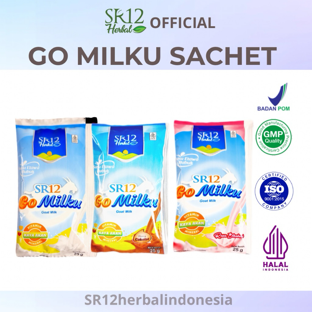 

Gomilku Gold SR12 Sachet – Susu Kambing Etawa 40pcs, Cokelat/Original/Strawberry – Praktis & Higienis