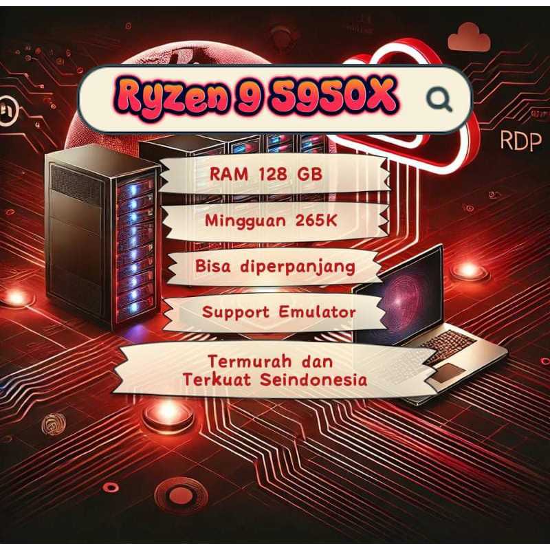 RDP Emulator Ryzen 5950X | 32vCores 128GB RAM | Windows OS