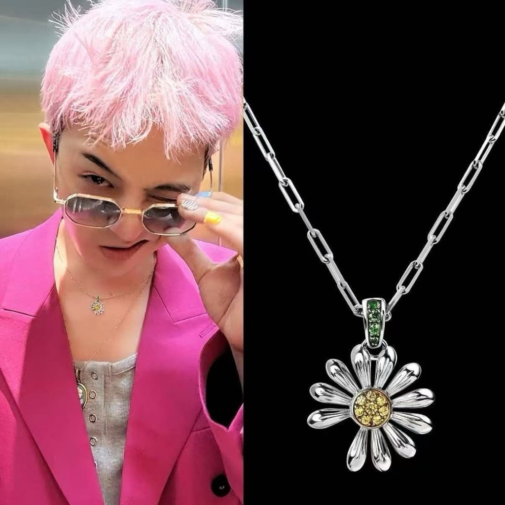 READY G-Dragon Silver Daisy Necklace Kalung GDragon GD Daisy