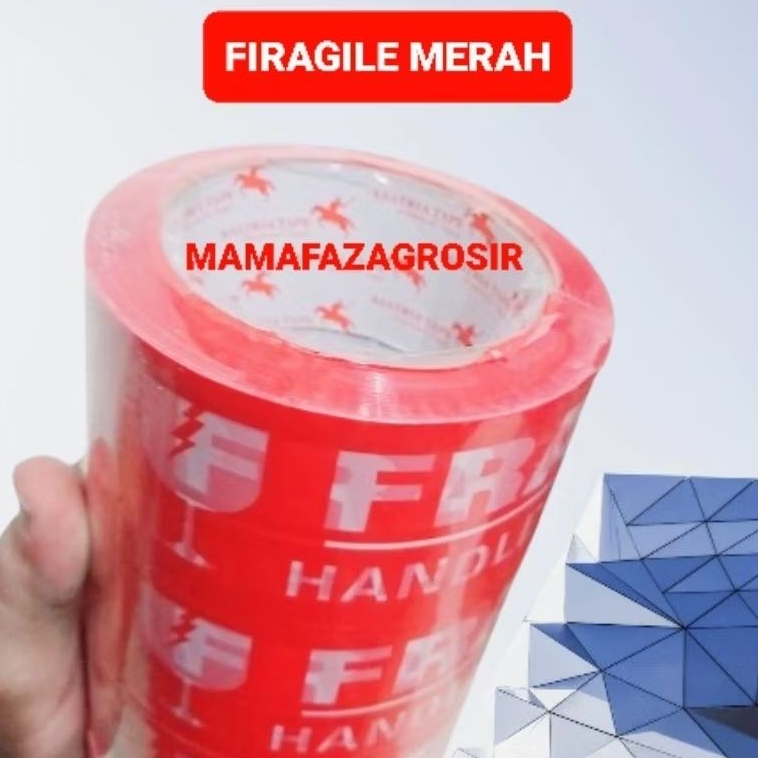 

LAKBAN FIRAGILE KESATRIA [40 MM × 90 M] || SELOTIP FIRAGILE MERAH TEBAL