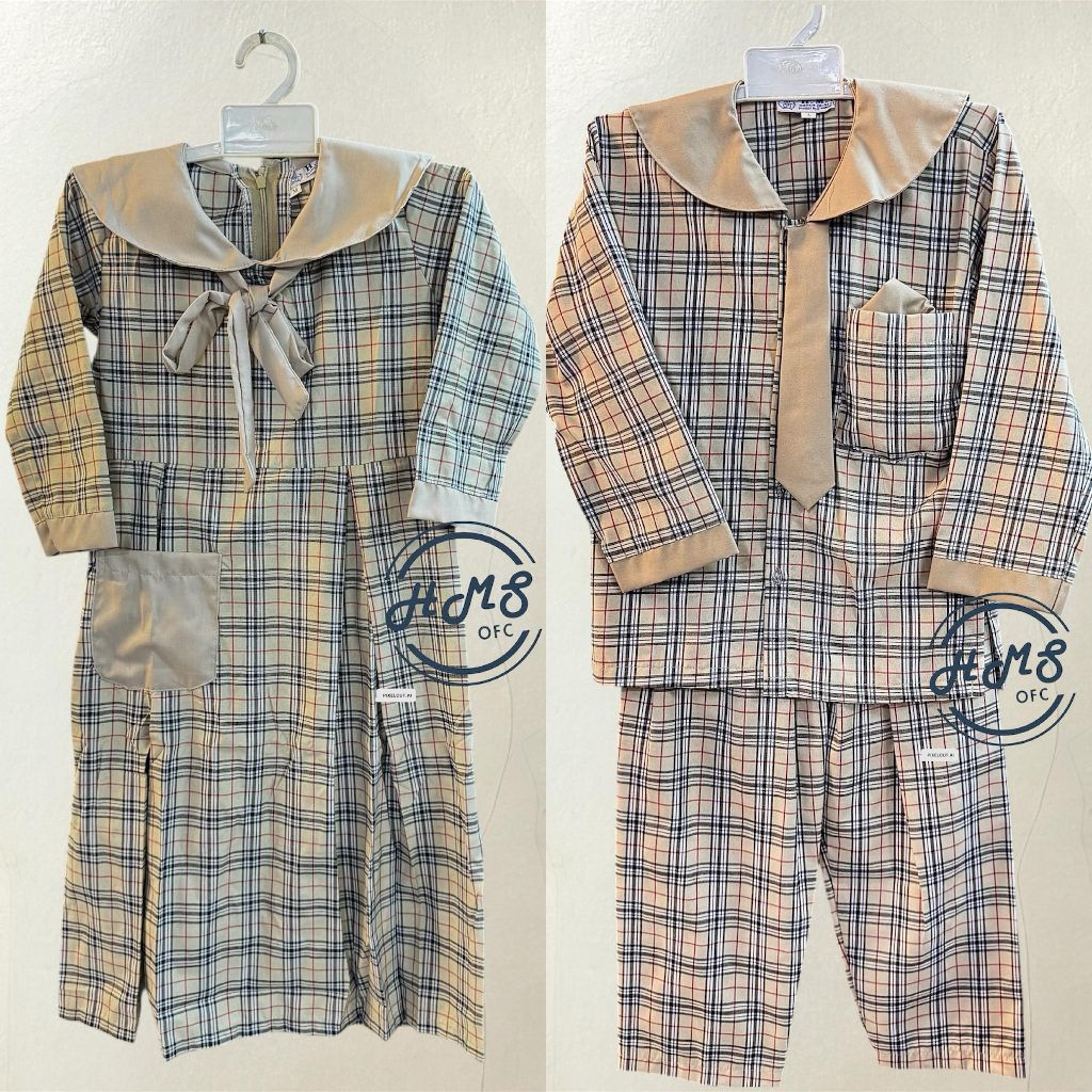 Baju seragam muslim TK gamis popay coksu (coklat susu)