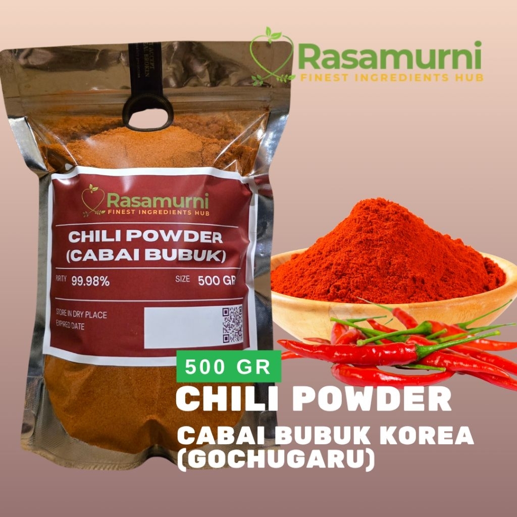 

CHILI POWDER MURNI (CABAI BUBUK KOREA - GOCHUGARU) 500 GR
