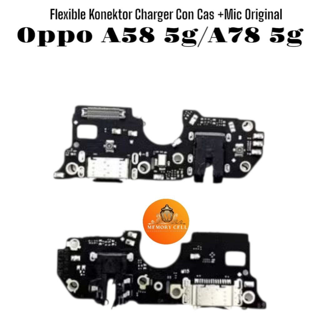 Flexible Konektor Charger Con Cas +Mic Oppo A58 5g Oppo A78 5g Original