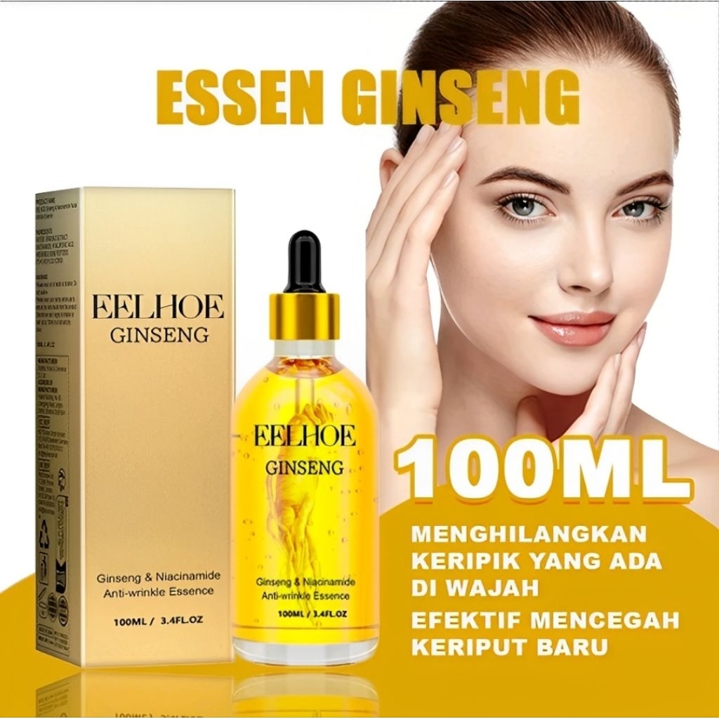 EELHOE Ginseng Serum hydrating Esensi Korea 100ml Ginseng & Niacinamide Anti Kerut/Serum Ginseng Glo