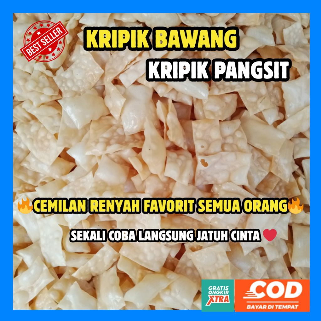 

1Kg Keripik Pangsit | Keripik Bawang | Pangsit Goreng | Kerupuk pangsit