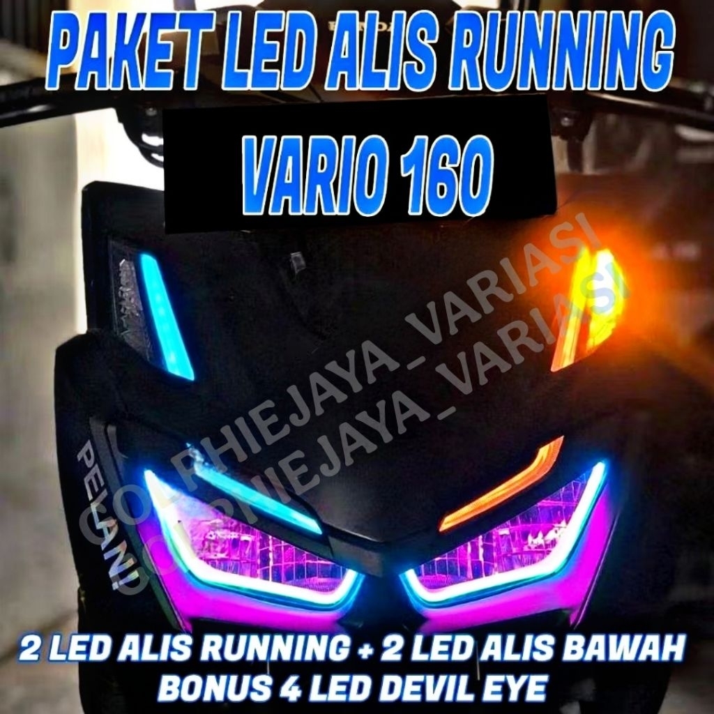 PAKET LAMPU ALIS RUNNING SEIN JALAN VARIO 160 BONUS DEVIL EYES ALIS VARIO 160 ALL NEW TERBARU 2022
