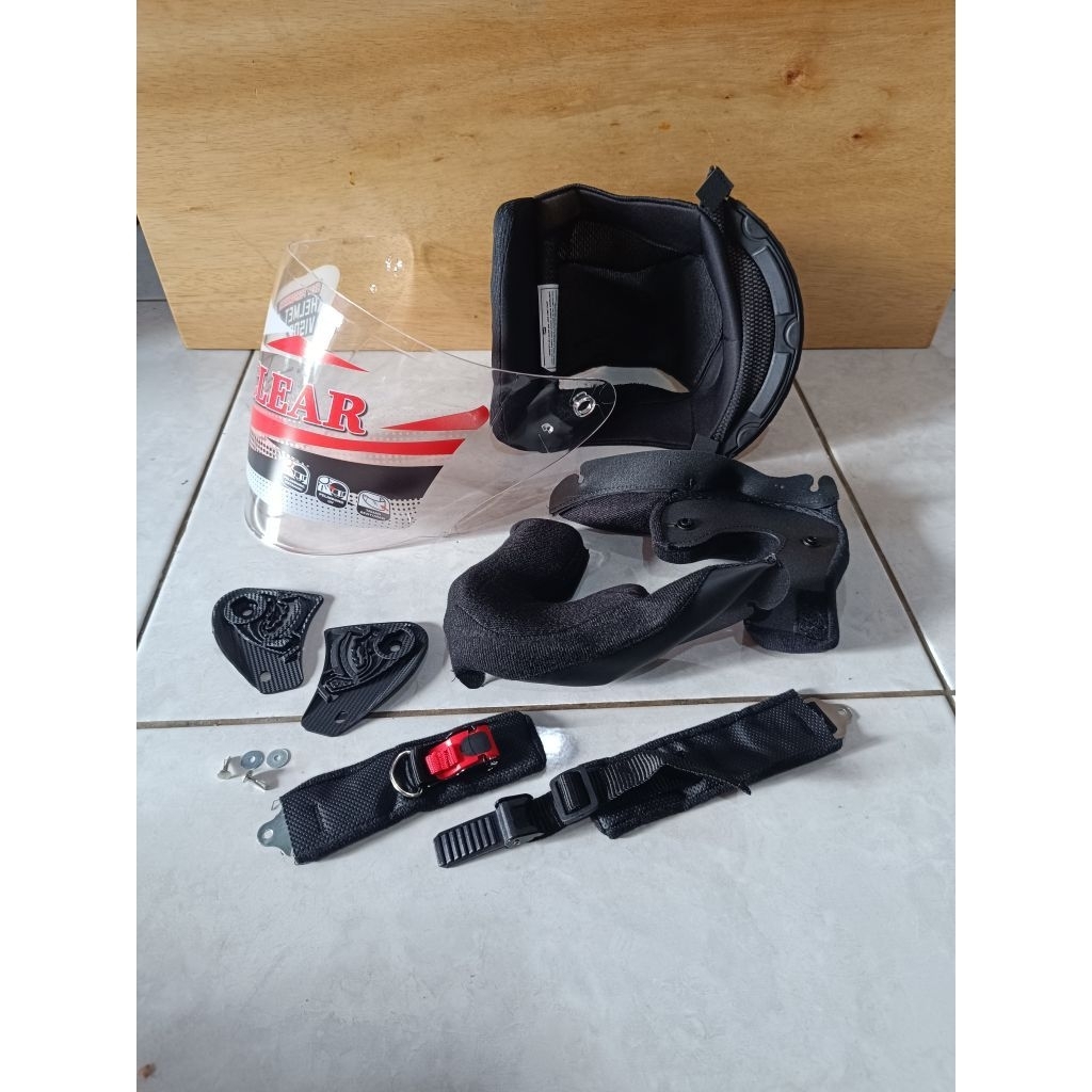 Paket Busa helm KYT KYOTO + Kaca Helm KYT Kyoto + Tali helm + rachet Helm