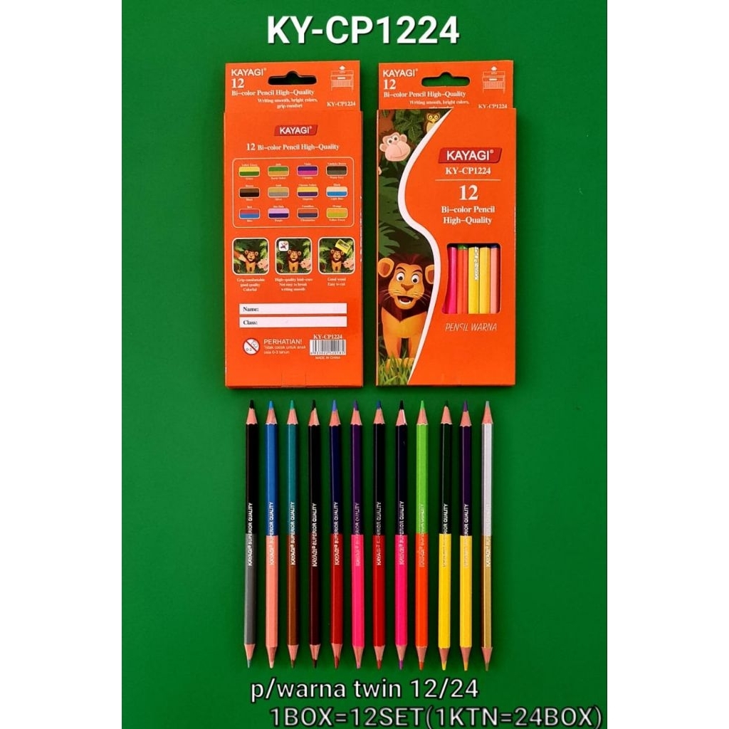 

Pensil Warna 2 Sisi 12/24 Warna KAYAGI KY-CP1224 – Bi-Color High Quality untuk Anak & Dewasa - Alat Tulis Kantor/ATK Murah Medan