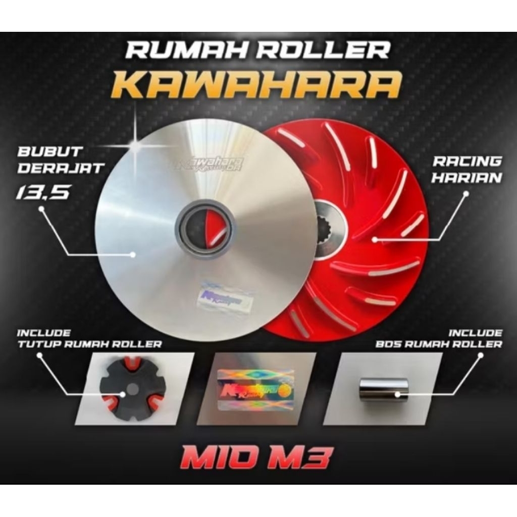 PULLEY SET MIO M3 KAWAHARA RUMAH ROLLER RACING MIO M3 MIO Z KAWAHARA RACING