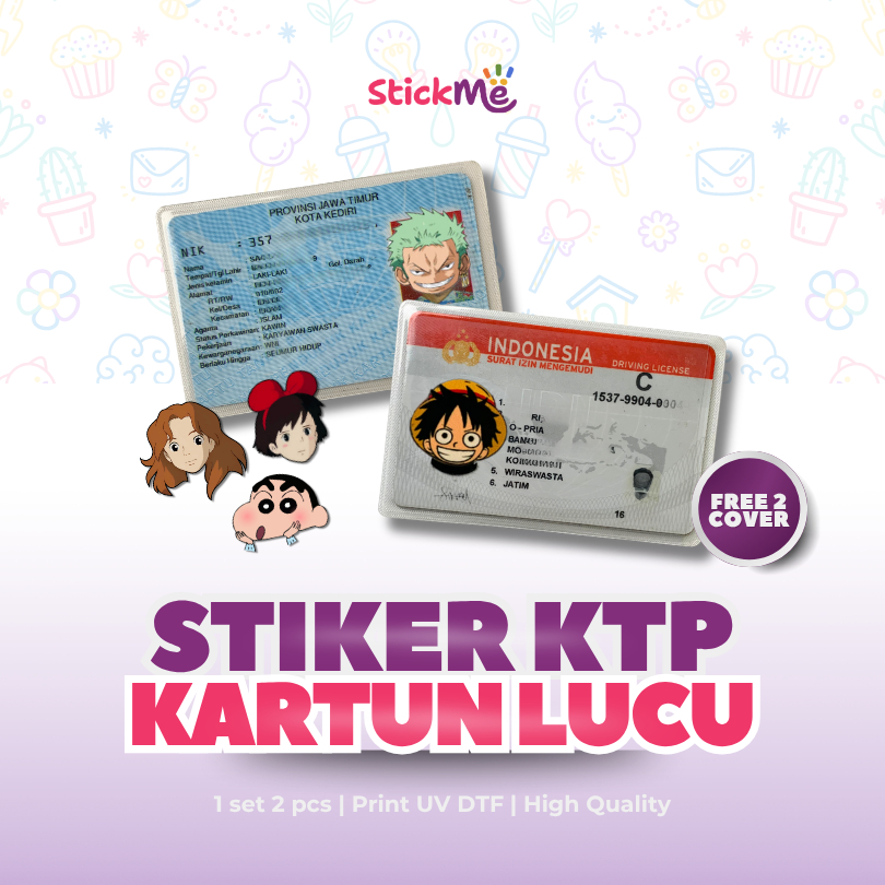 

Stickme Cover KTP & SIM Anti Insecure Karakter Lucu Nama Dapat 2 Pcs Tahan Air Anti Baret