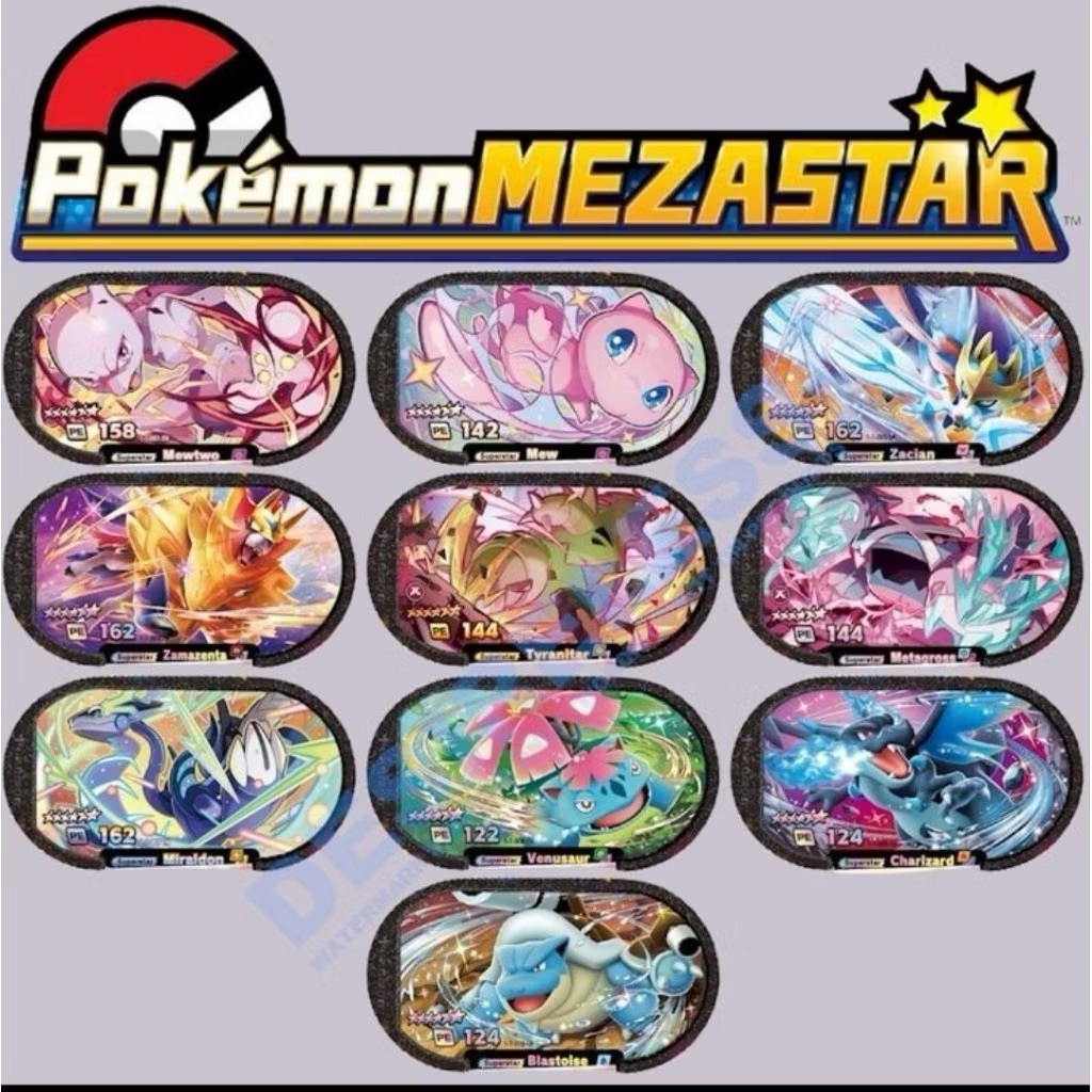 Pokemon Mezastar Mezatag Bintang 6 B6 1-10 Mewtwo Mew Zacian Zamazenta Tyranitar Metagross Miraidon 