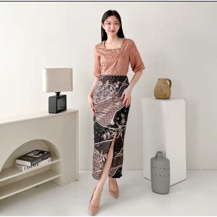 Dress batik wanita fashion mewah premium Adora
