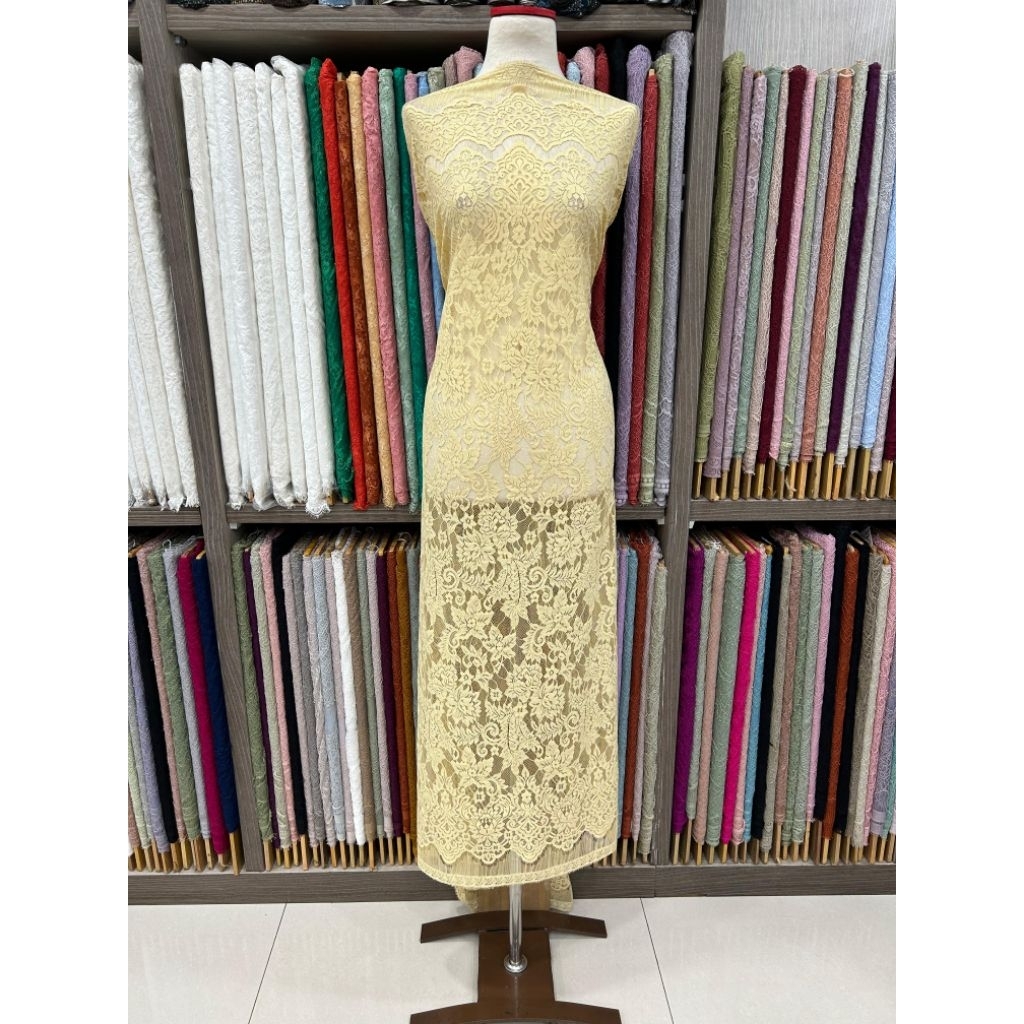 Bakal Kain Bahan Kebaya Brukat Semi Francis/ Brokat Semi Prancis Panel/Kain Kebaya Brukat Murah/ Kai