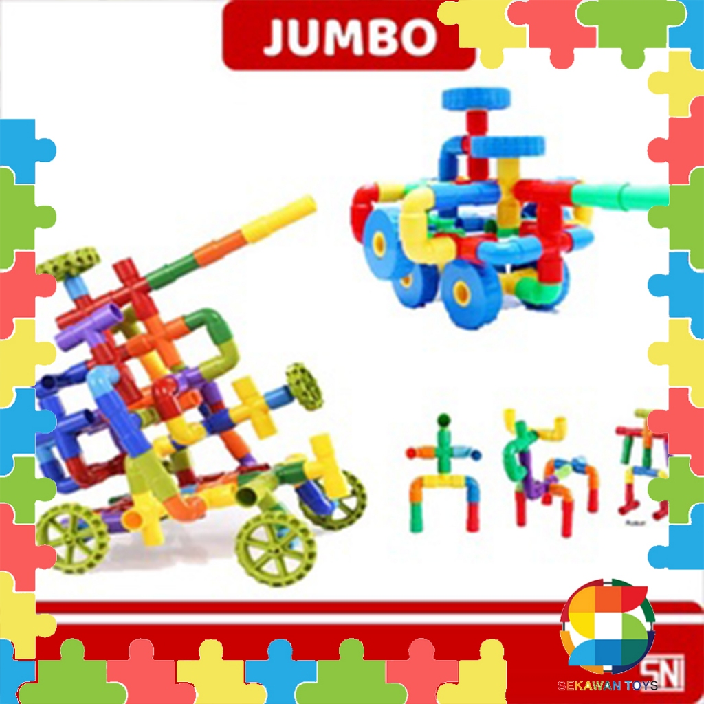 Mainan Edukasi Anak Blok Pipa /Education Toys Block Pipa 100PC 150PC