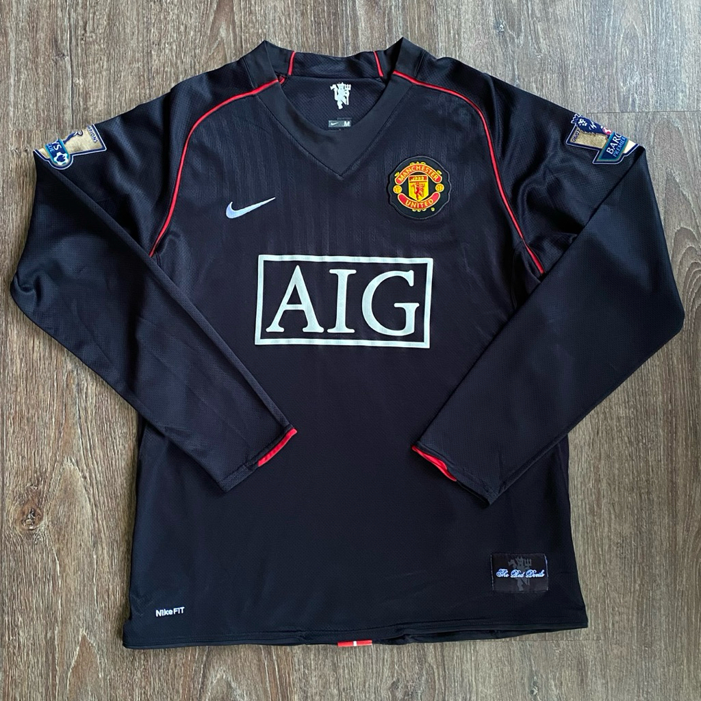 Jersey Original Manchester United Third 2007/2008 Cristiano Ronaldo Long Sleeve Medium Blacksweet Hi