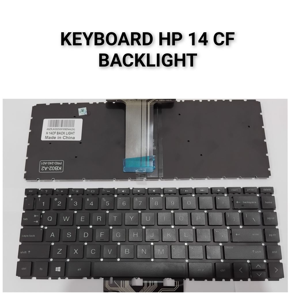 KEYBOARD HP 14 CF BACKLIGHT Keyboard HP 14s 14-CF 14s-DK 14s-DF 14-DG 14-DF X360 Backlight Hitam