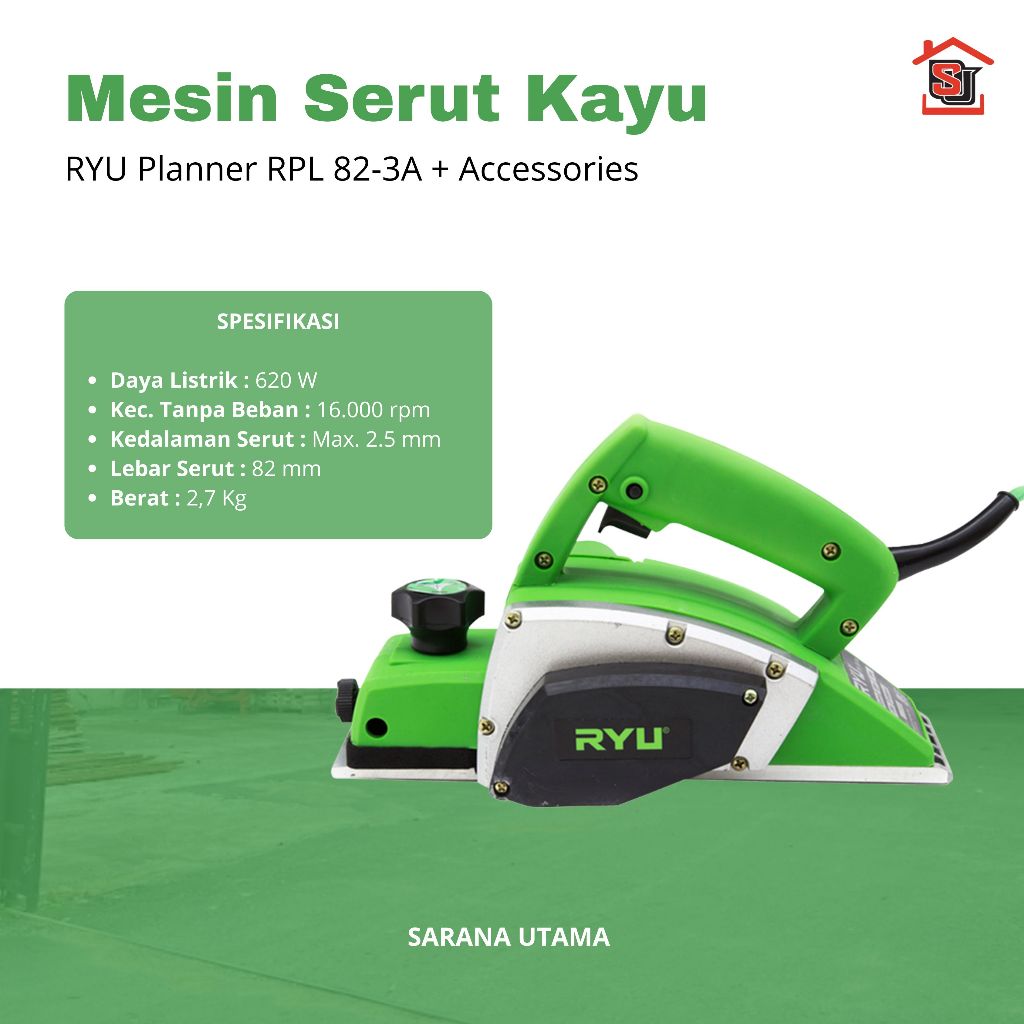 RYU Planner RPL 82-3A Mesin Serut Kayu RYU / Sugu / Ketam Kayu RYU