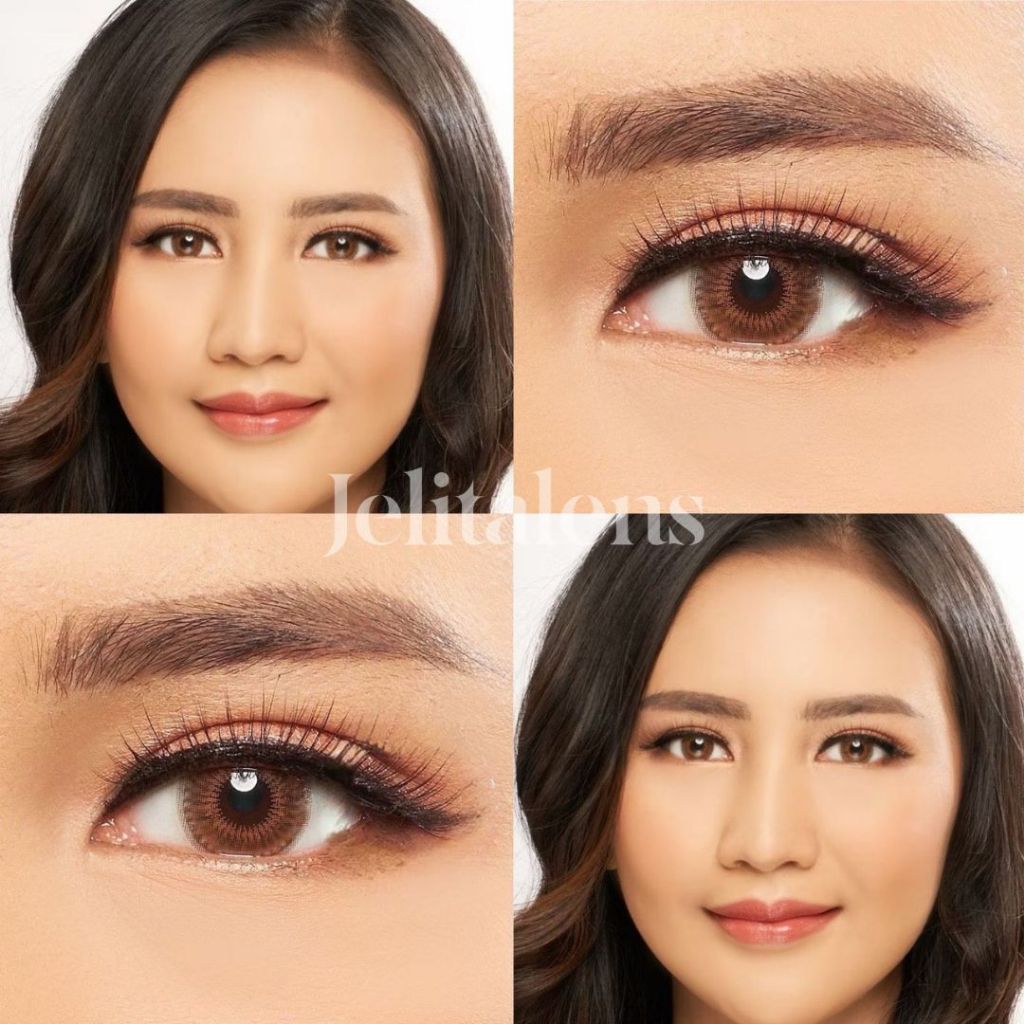 J109 Softlens Coklat Brown Motif Natural 14,5 MM Normal Minus/ Softlens Coklat / Softlens Brown Natu
