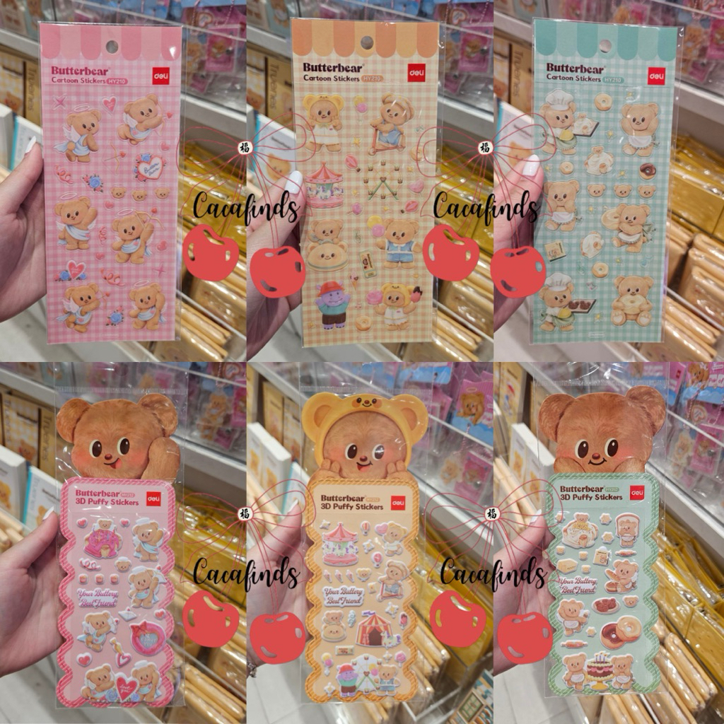 

MINISO x Butterbear‼️Sticker / Stiker Lucu 3D Puffy Butterbear Collection