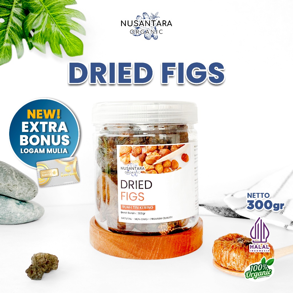 

Nusantara Organic Buah Tin Kering Cemilan Buah Sehat Dried Figs Buah Ara Kering Rendah Kalori 300gr