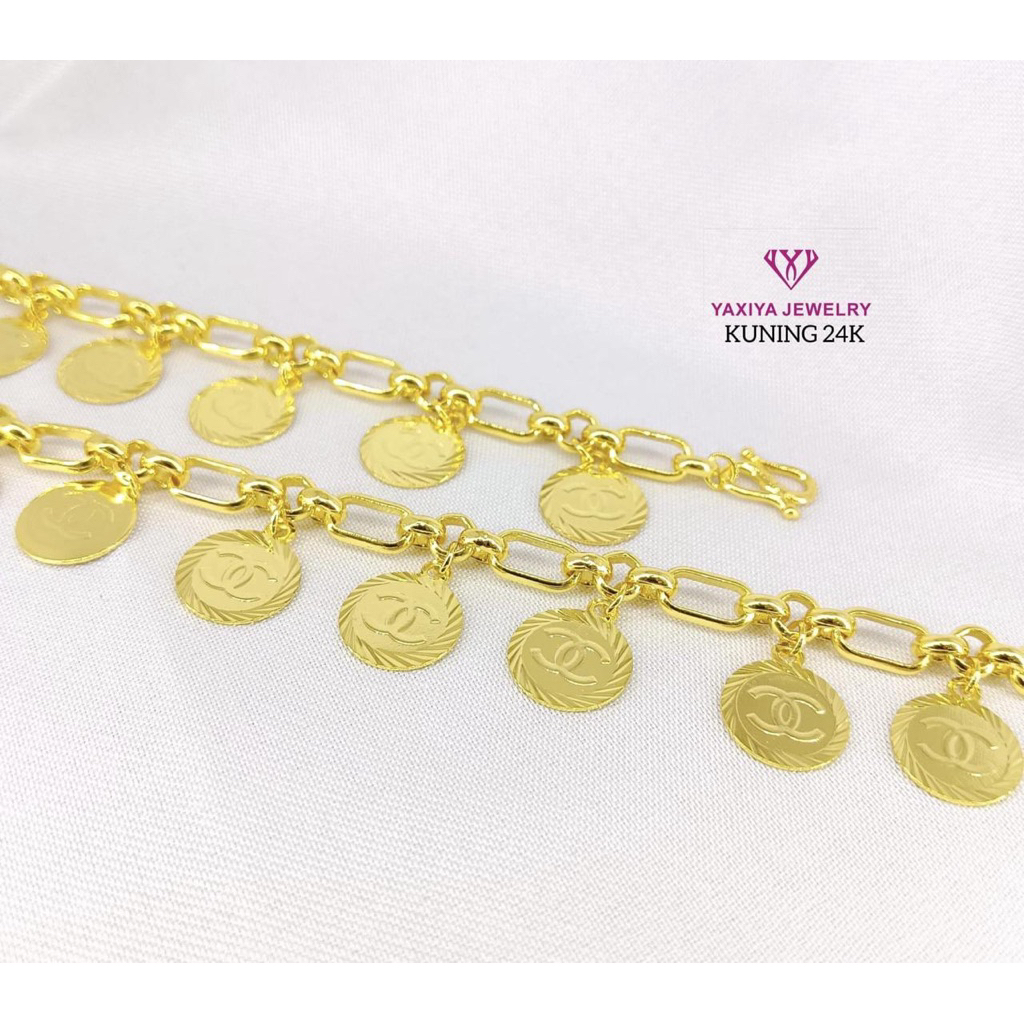gelang rantai koin rumbai bkk