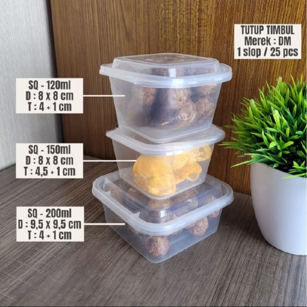 Thinwall SQ 120ml 150ml 200ml / Kotak Makan Plastik Dessert Salah Buah Puding/ Cup Puding SQ Isi 25s