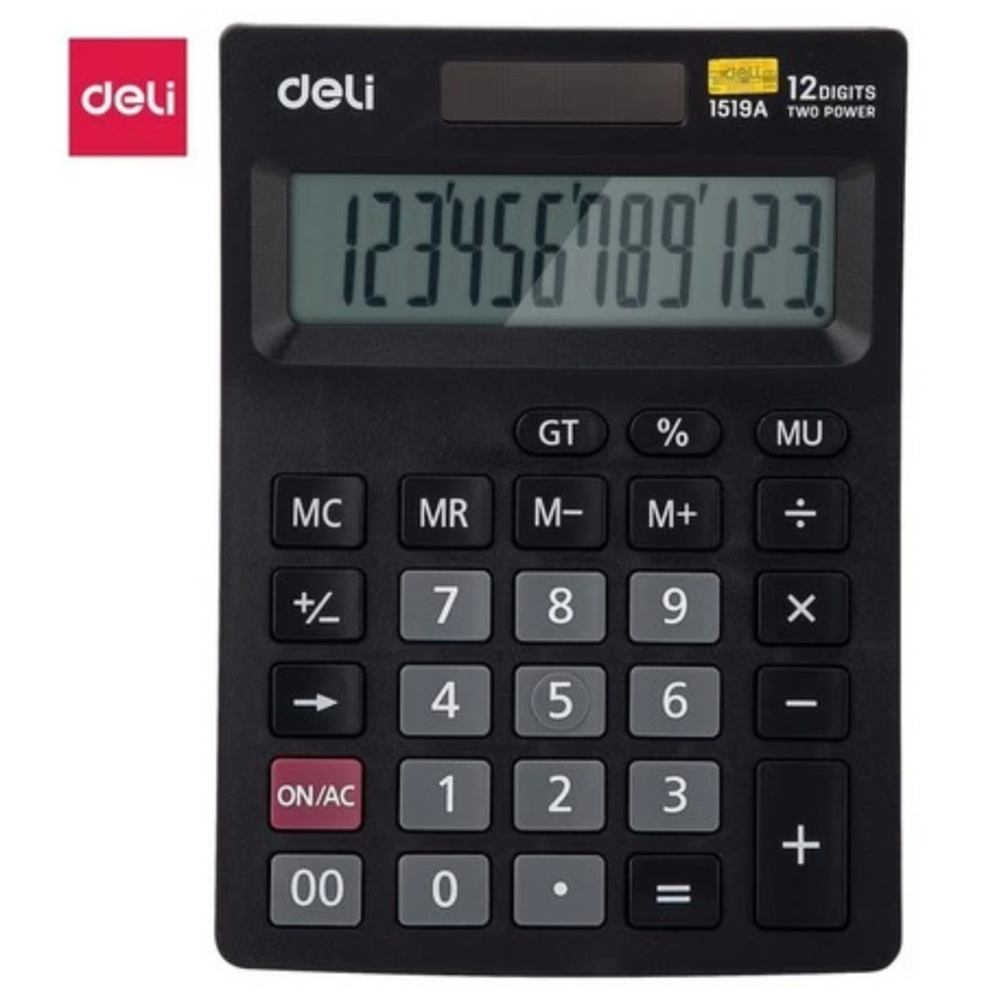 

DELI Kalkulator Portable 12 Digits Layar Besar 1519A