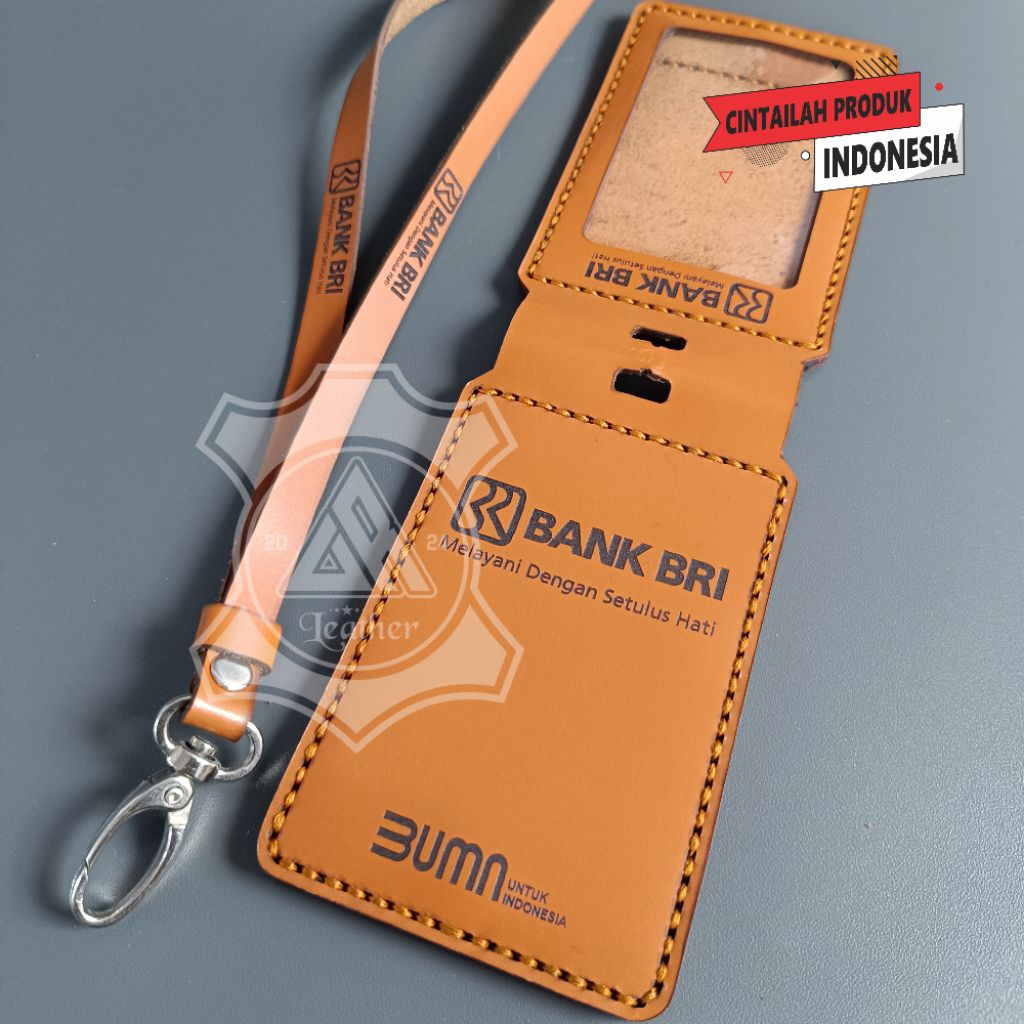 

Id Card Holder Kulit Model Lipat Flip Magnet - Name Tag Holder Custom