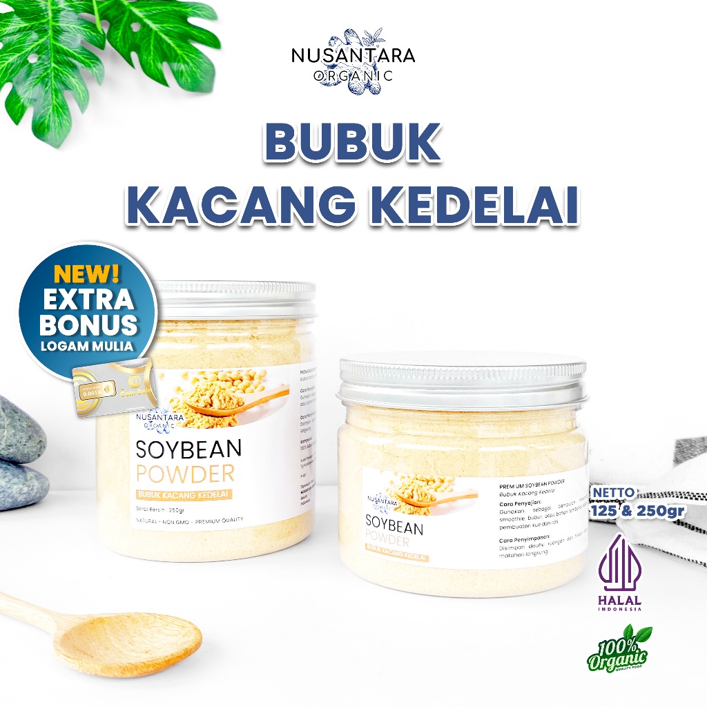 

Nusantara Organic Bubuk Kedelai Murni Tanpa Campuran Soybean Milk Powder Asli Organik Sehat