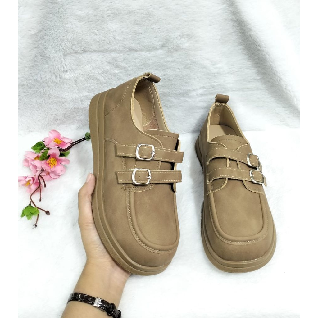 SEPATU KULIT WANITA STYLE KOREAN IMPORT