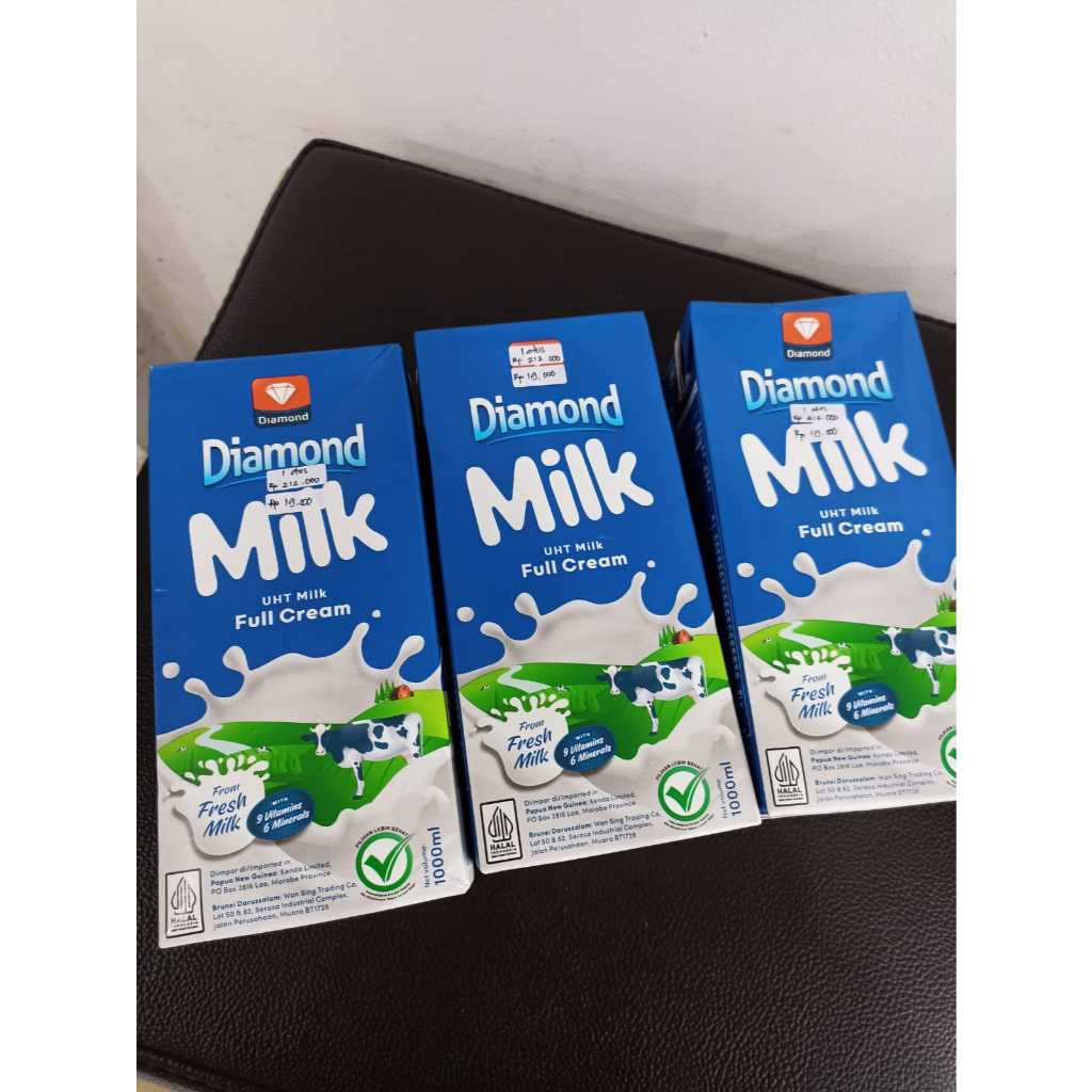 

SUSU UHT DIAMOND FULL CREAM UHT 1 LITER/SUSU UHT DIAMOND 1000 ML/KARTON
