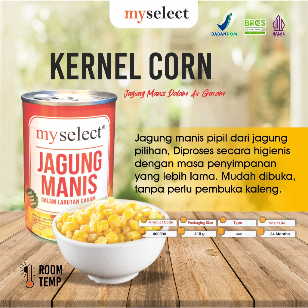 

MYSELECT KERNEL CORN JAGUNG MANIS DALAM LARUTAN GARAM 410gr