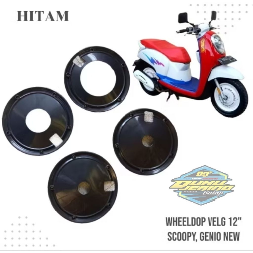 WHEELDOP WILDOP RING 12 PNP SCOOPY GENIO 4 PCS DEPAN BELAKANG wheeldop
