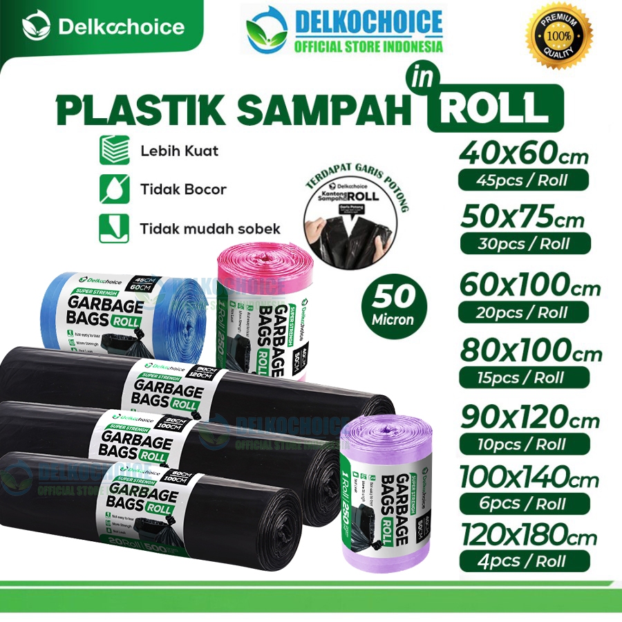 Kantong Plastik Sampah Roll Tebal Jumbo Premium Trash Bag Delkochoice
