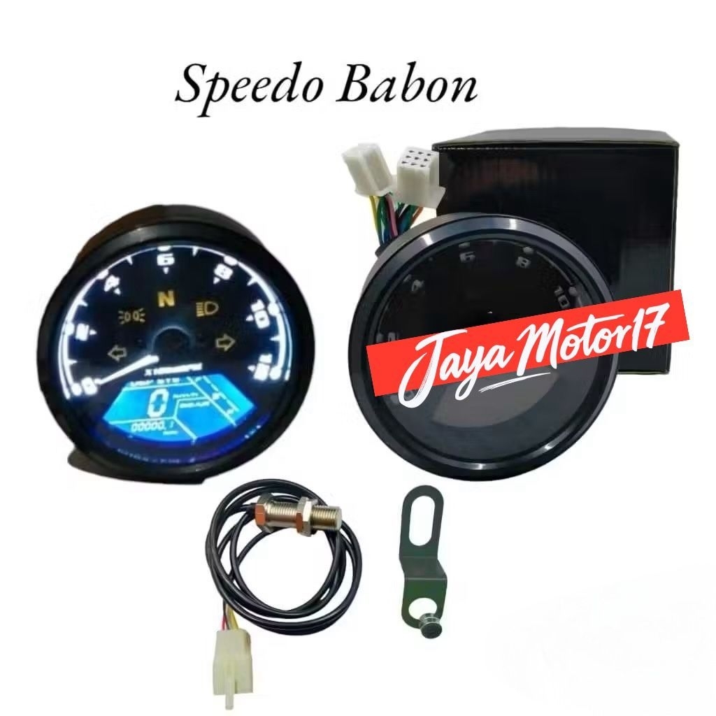 Speedometer babon bulat LED DIGITAL plus sensor speedo meter speedometer motor babon bulat digital u