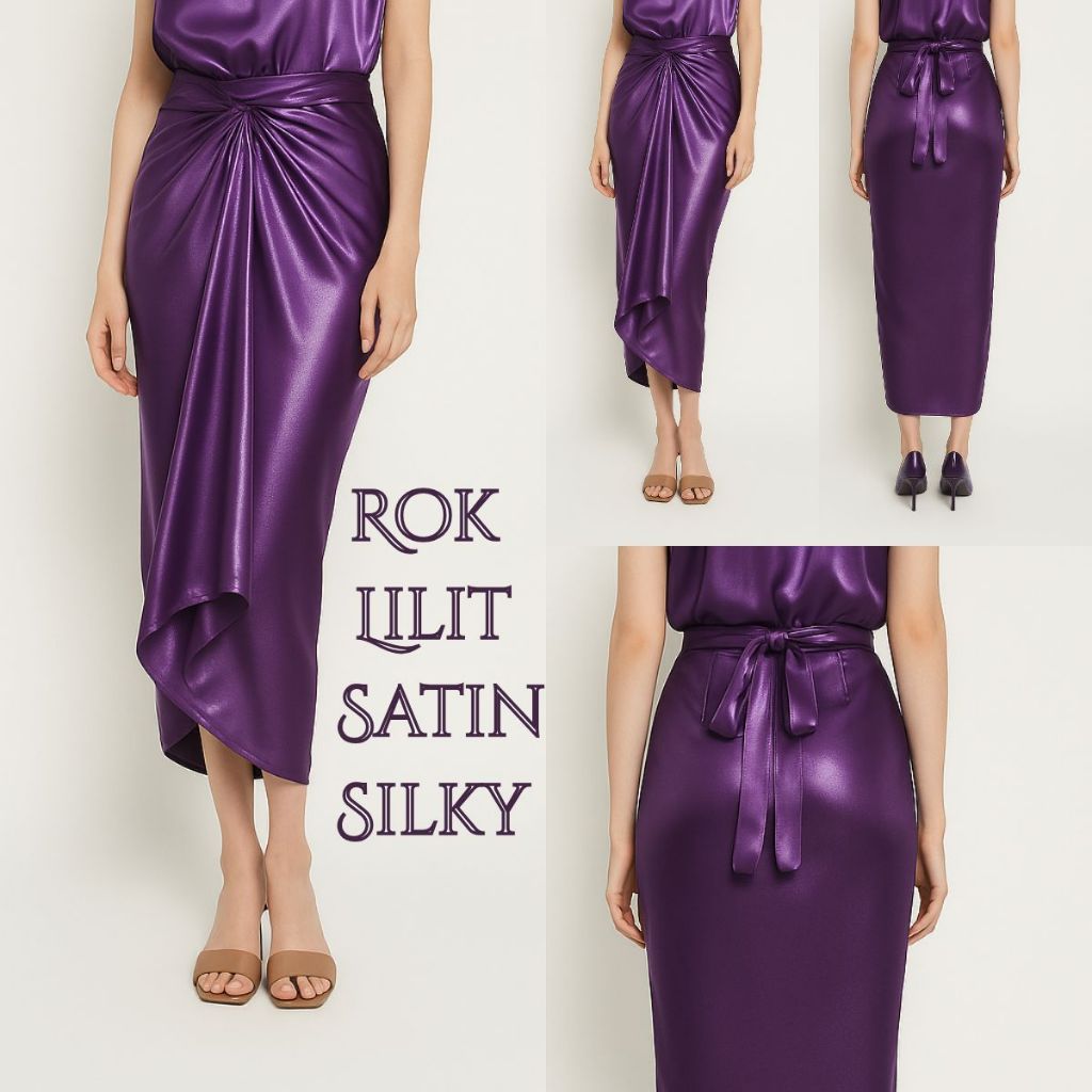 Rok Lilit Satin Premium Velvet/Bawahan Saten /Wrap skirt Satin