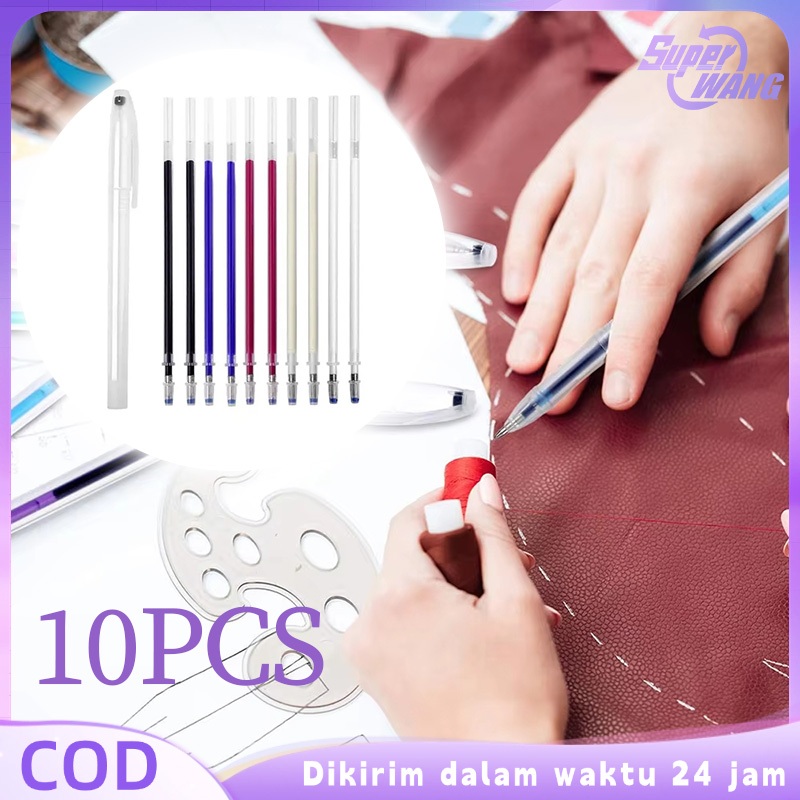 

10pcs Heat Erasable Pen Warna Pen Pola Panas Pulpen Heat Erasable Dengan 1 Case Untuk Spidol Marker Kain Kulit