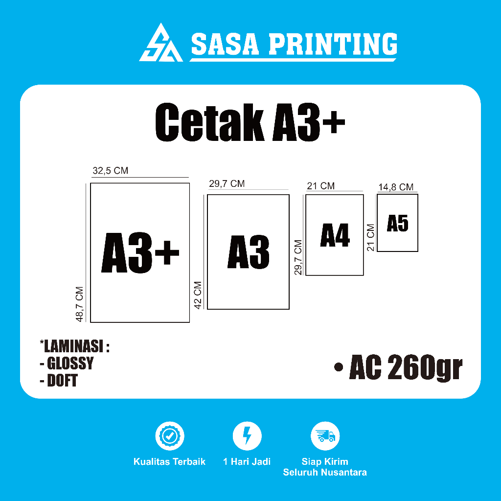 

Cetak Art Carton Ivory 260gr A3+ 1 sisi Termurah di Semarang