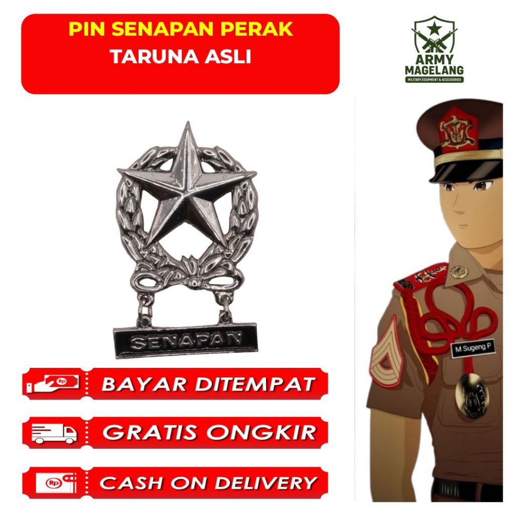 PIN SENAPAN PERAK PDH TARUNA AKMIL ASLI