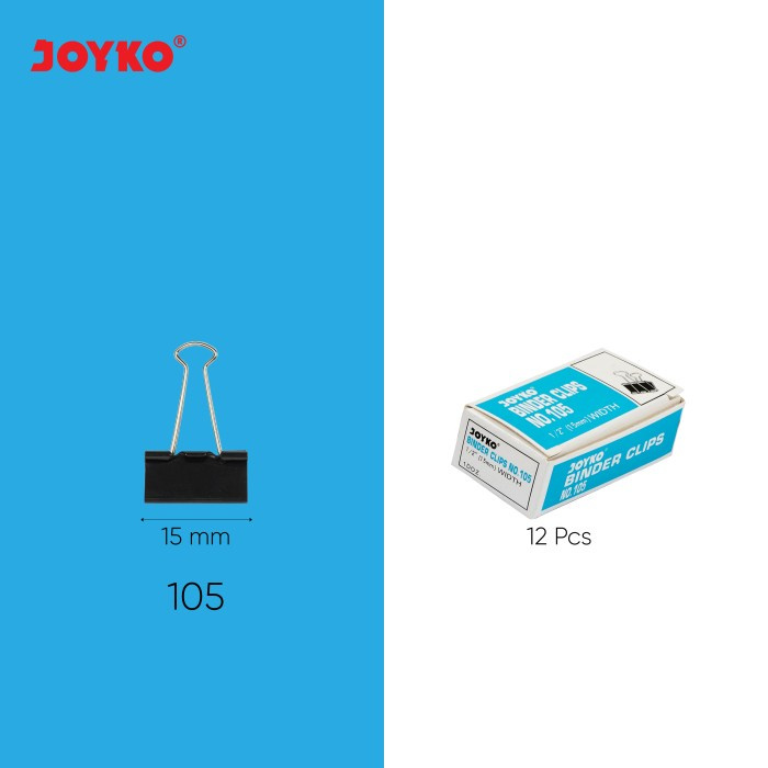 

Binder Clip Joyko no 105 (1 Gross / 12 Pak / 144 Pcs)
