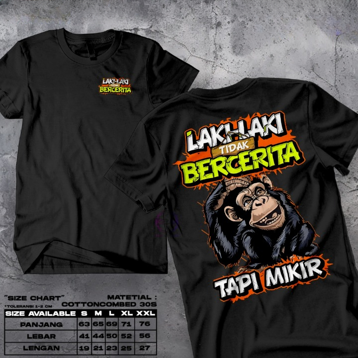 Kaos Distro Laki-laki Tidak Bercerita Tapi Mikir Baju Kaos Pria Kaos Racing Kaos Viral Tiktok Kaos U