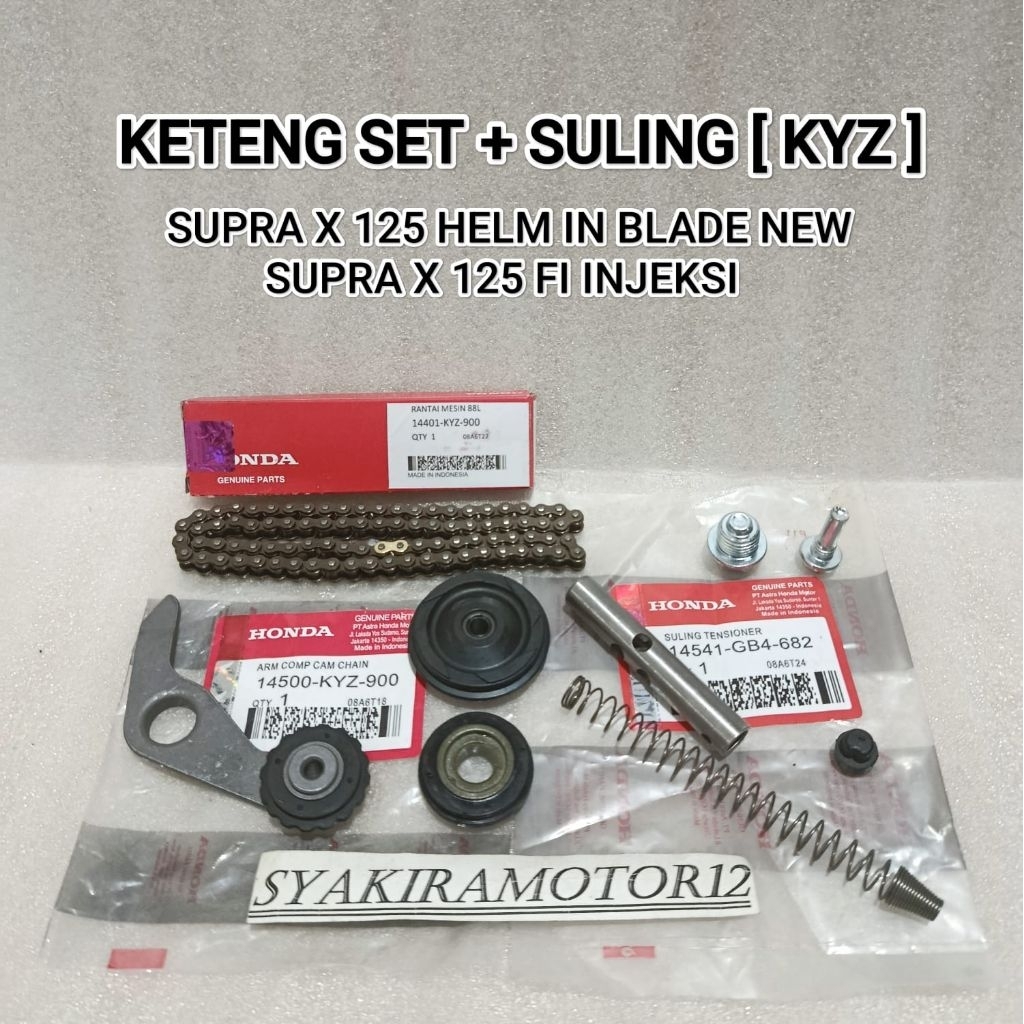 RANTAI KETENG SET + SULING [ KYZ ] HONDA SUPRA X 125 HELM IN BLADE NEW 125 SUPRA X 125 FI INJEKSI RA