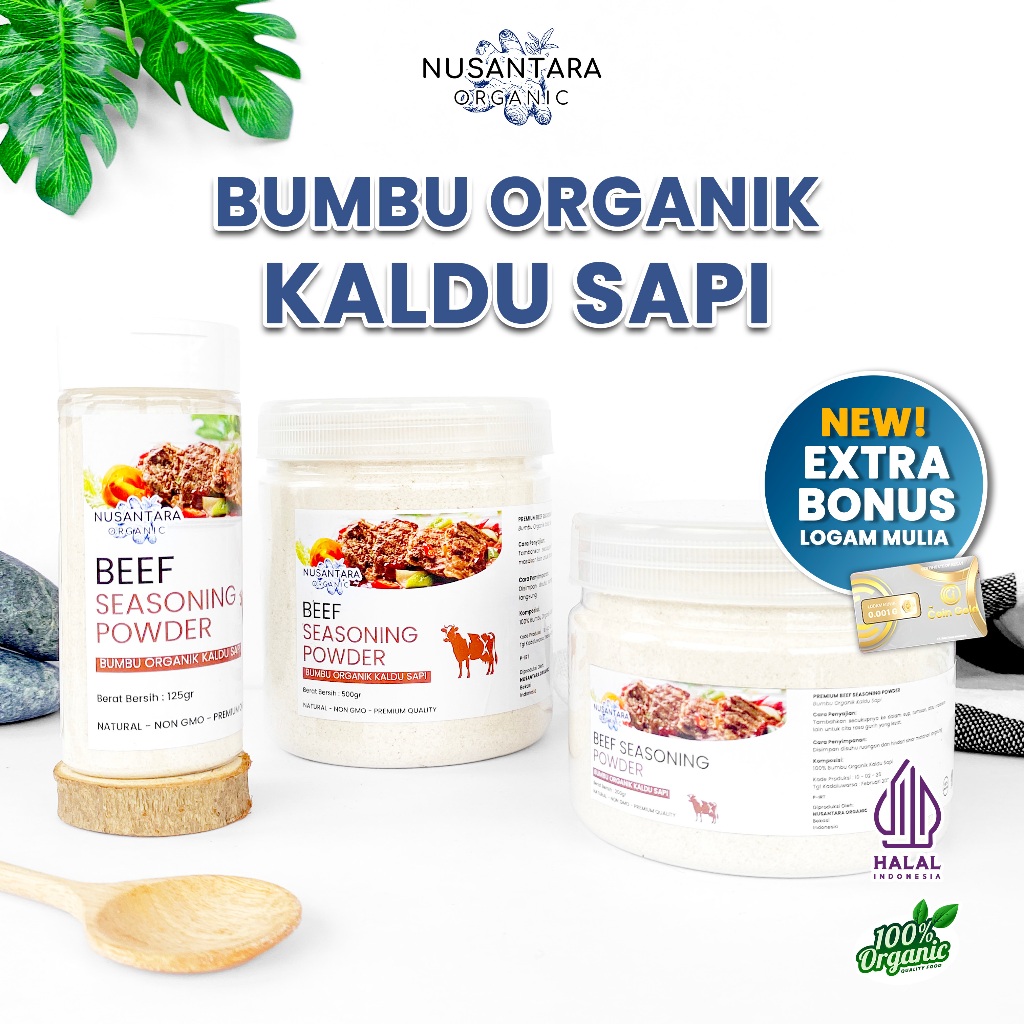 

Nusantara Organic Kaldu Sapi Organik Non MSG Bubuk Seasoning Beef Broth