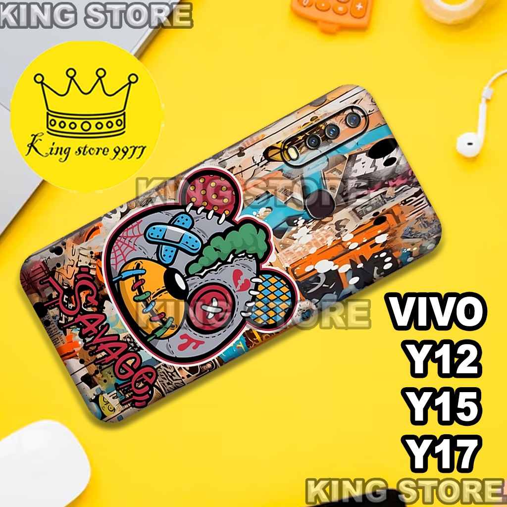 (KS15)  Softcase karet untuk VIVO Y12 - Y15 - Y17 Motif gambar karakter Grafity/casing VIVO Y12 - Y1