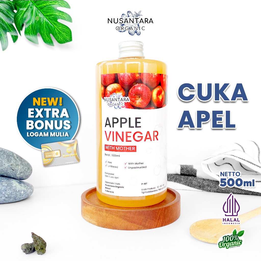 

Nusantara Organic Cuka Apel Asli Organik With Mother Minuman Herbal Alami Kesehatan 500ml