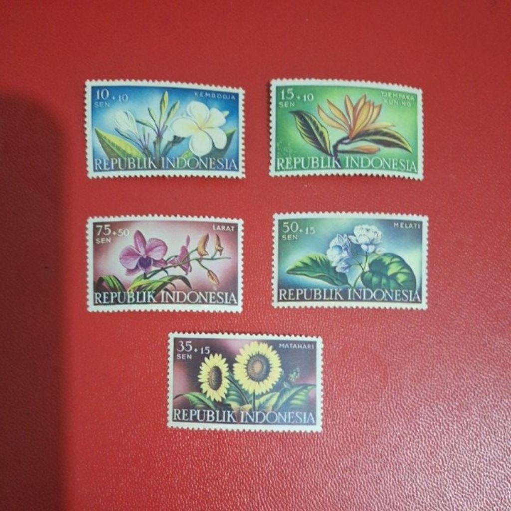 

perangko kuno bunga isi 5 pc
