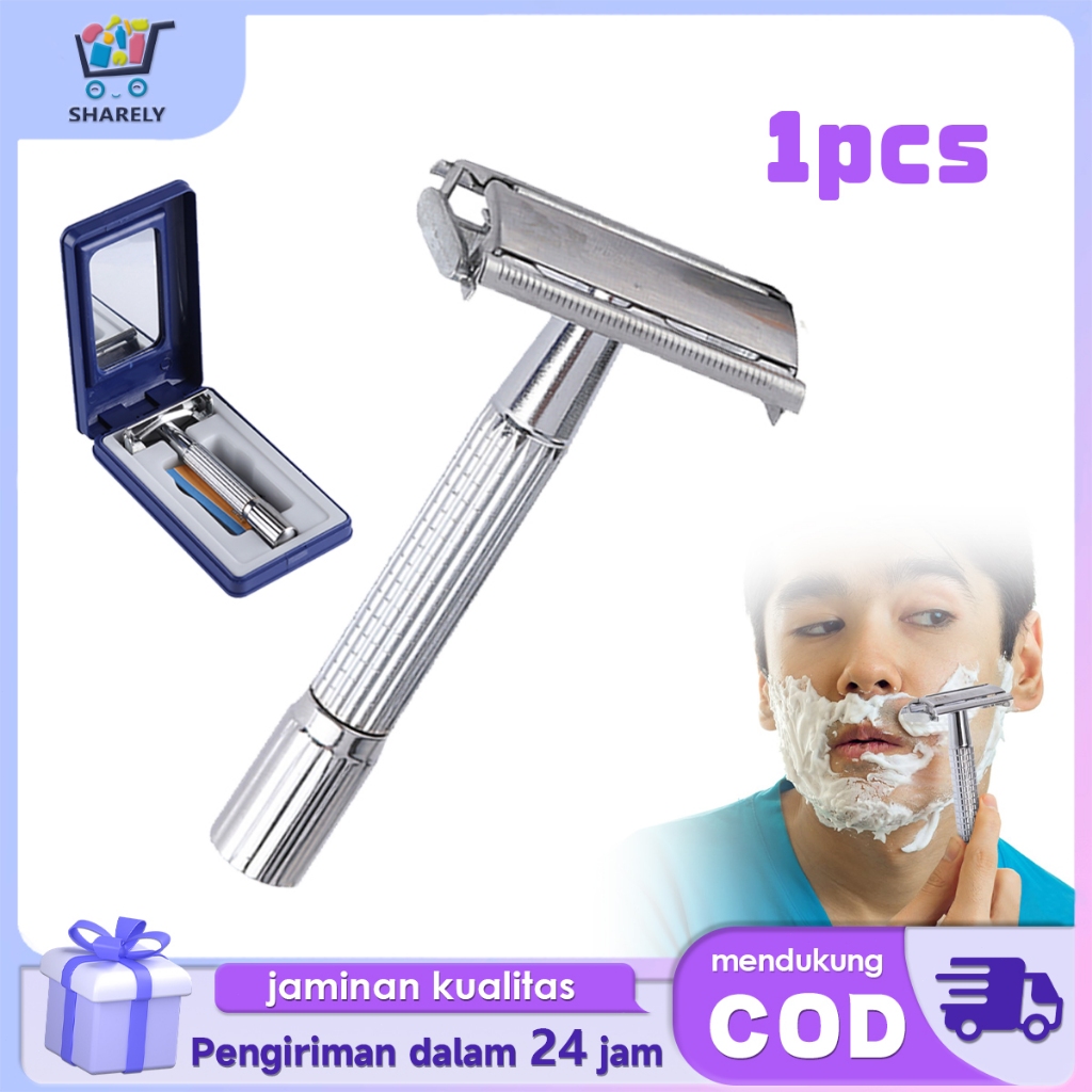 Cukur Kumis Jenggot Logam Alat Cukur Jenggot Klasik Safety Razor Alat Cukur Kumis Bulu Rambut