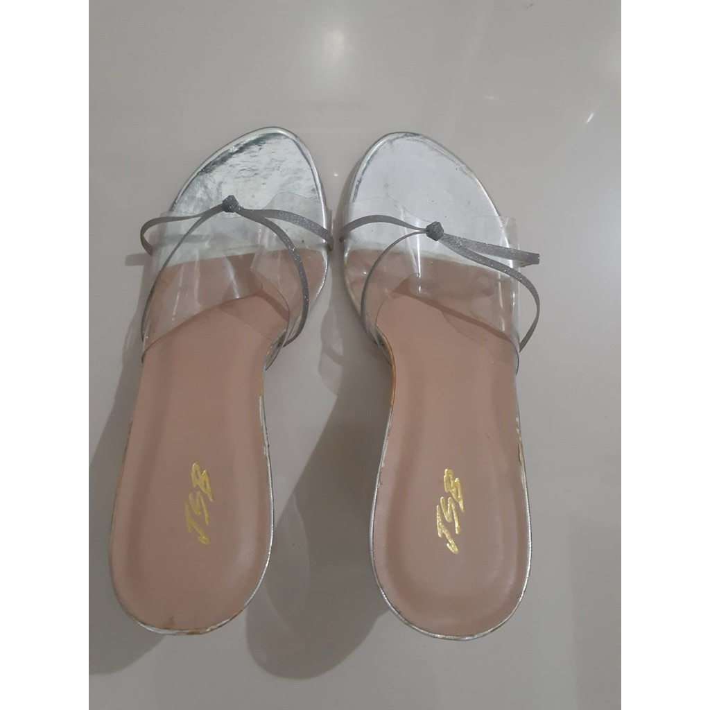 Sandal heels silver wanita size 36
