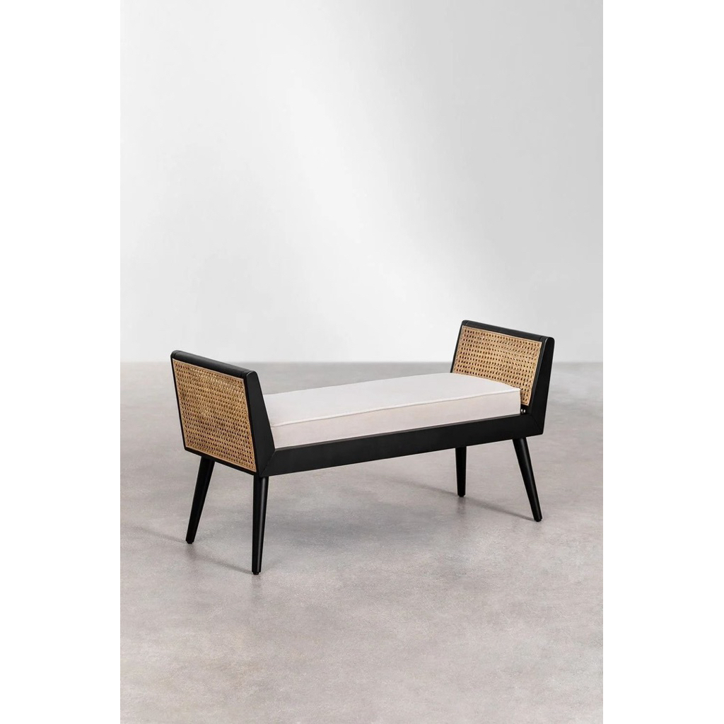 bench sofa kayu jati dan rotan bangku sofa rotan minimalis